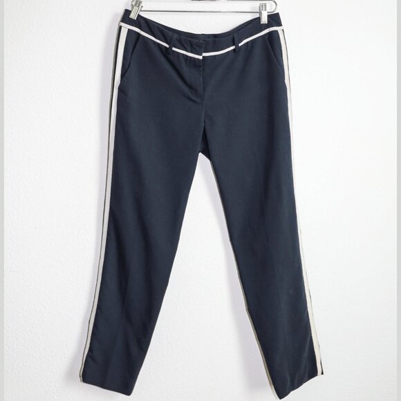 Willi Smith Pants - Willi Smith Navy Blue White Stripe Low Rise Trousers Size 8 Workwear Office Pant